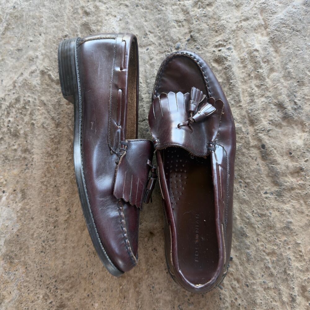 Vintage Bostonian Penny Loafer Shoes Tassel Dress Preppy Men's 11.5 Red Leather